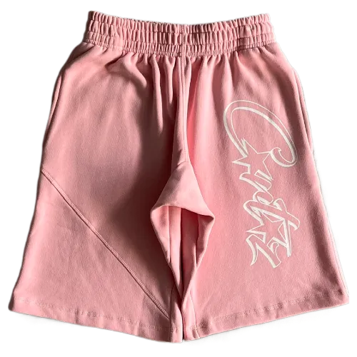 corteiz shorts pink letter