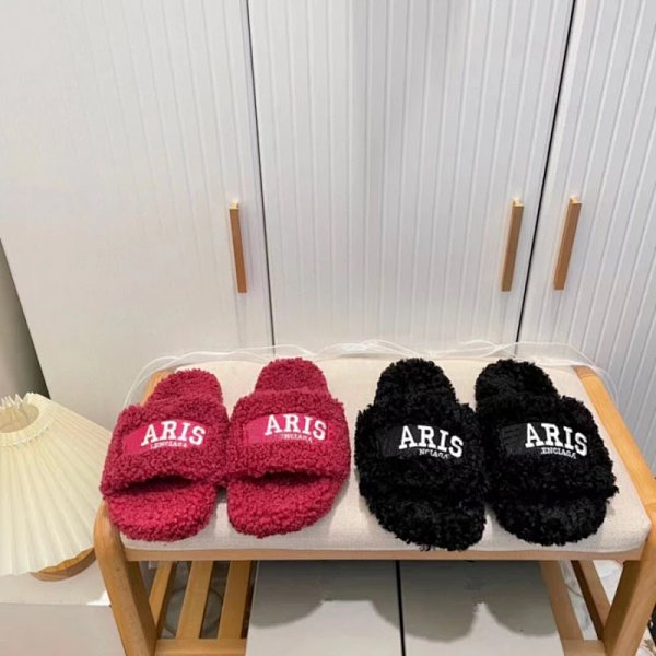 Balenciaga Paris Fur Slippers